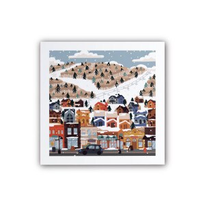 Park City winter print 5x5" leah jay illustration